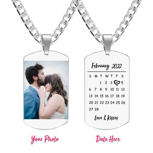 Calendrier Personnalisé Photo Dog Tag Collier Mens Gravé Dogtag - mademinefr