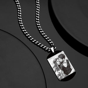 Collier Photo Gravé Personnalisé, Photo Et Date, Cadeau Parfait Pour Un Couple À L'occasion D'un Anniversaire - mademinefr