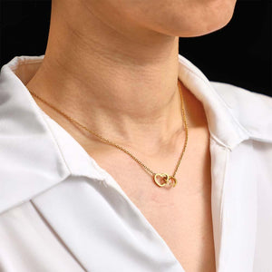 Collier Gravé Personnalisé Deux Cœurs, Noms Personnalisés, Cadeau Pour Les Couples - mademinefr