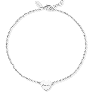 Bracelet De Cheville Coeur Gravé Personnalisé En Argent - mademinefr