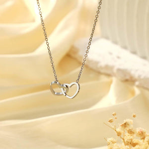 Collier Gravé Personnalisé Deux Cœurs, Noms Personnalisés, Cadeau Pour Les Couples - mademinefr