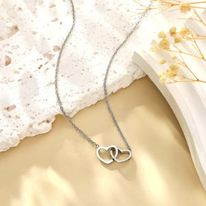 Collier Gravé Personnalisé Deux Cœurs, Noms Personnalisés, Cadeau Pour Les Couples - mademinefr