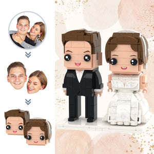 Cadeaux De Mariage Tête Personnalisable 2 Personnes Figurines En Brique Personnalisées Photo De Mariage Figurines En Brique - mademinefr