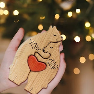 Cadeaux Pour Maman Ours En Bois Famille Noms Personnalisés Puzzle Décor À La Maison Cadeaux Cadeau De Fête Des Mères - mademinefr