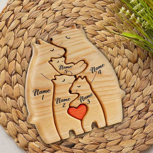 Cadeaux Pour Maman Ours En Bois Famille Noms Personnalisés Puzzle Décor À La Maison Cadeaux Cadeau De Fête Des Mères - mademinefr