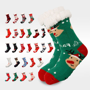 Chaussettes De Noël En Peluche Polaire De Corail, Chaussettes D'hiver Pour La Maison, Cadeau Du Père Noël, Chaussettes Épaisses - mademinefr