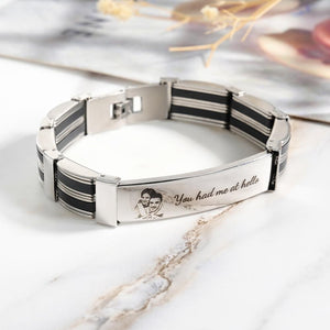 Bracelet Photo Personnalisé Avec Texte Bracelet Tendance Cadeau Fête Des Pères Pour Homme - mademinefr