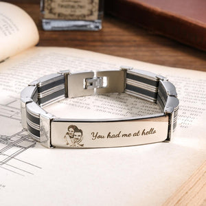 Bracelet Photo Personnalisé Avec Texte Bracelet Tendance Cadeau Fête Des Pères Pour Homme - mademinefr