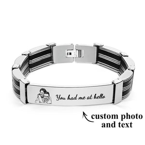 Bracelet Photo Personnalisé Avec Texte Bracelet Tendance Cadeau Fête Des Pères Pour Homme - mademinefr