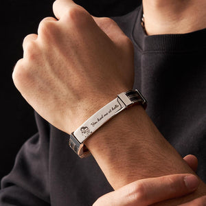 Bracelet Photo Personnalisé Avec Texte Bracelet Tendance Cadeau Fête Des Pères Pour Homme - mademinefr