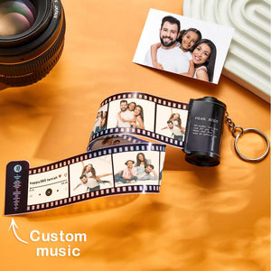 Porte-clés Personnalisé En Rouleau De Film Photo, Code Spotify Scannable, Cadeau Créatif Pour Couple - mademinefr