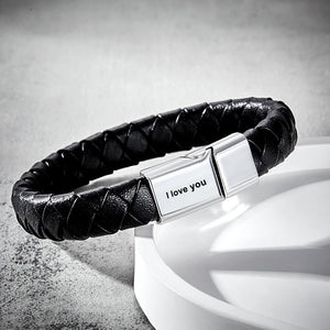 Bracelet Tissé Gravé Personnalisé Cadeaux Simples Pour Hommes - mademinefr