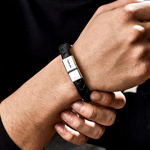 Bracelet Tissé Gravé Personnalisé Cadeaux Simples Pour Hommes - mademinefr