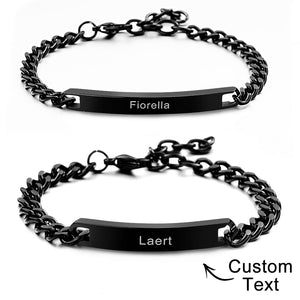 Ensemble De Bracelets Gravés Personnalisés, Bracelet À La Mode Personnalisé Pour Couples, Bracelets Personnalisés Uniques Pour Cadeaux De La Saint-valentin - mademinefr