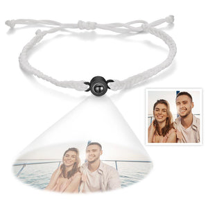 Bracelet De Projection De Photos Personnalisé, Cadeaux De Couple Tissés Simples - mademinefr