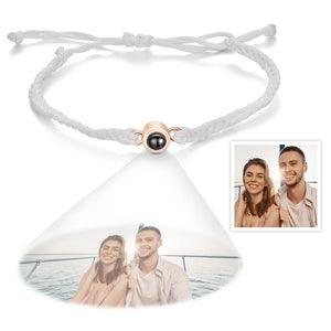 Bracelet De Projection De Photos Personnalisé, Cadeaux De Couple Tissés Simples - mademinefr