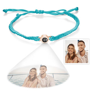 Bracelet De Projection De Photos Personnalisé, Cadeaux De Couple Tissés Simples - mademinefr