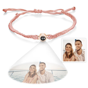 Bracelet De Projection De Photos Personnalisé, Cadeaux De Couple Tissés Simples - mademinefr