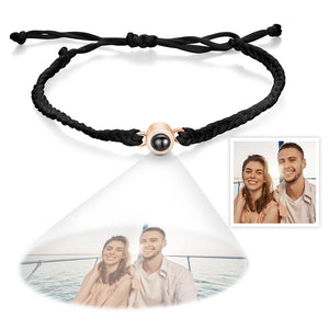 Bracelet De Projection De Photos Personnalisé, Cadeaux De Couple Tissés Simples - mademinefr