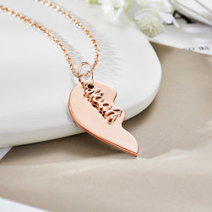 Collier Cœur Gravé Personnalisé, Cadeau Commémoratif Pour Couple - mademinefr