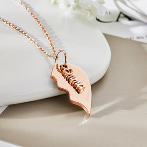 Collier Cœur Gravé Personnalisé, Cadeau Commémoratif Pour Couple - mademinefr