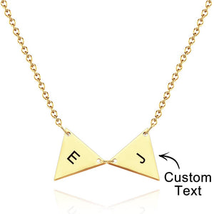 Collier Triangulaire Personnalisé Avec Initiales, Étiquettes Triangulaires, Cadeau De Demoiselle D'honneur, Cadeau De Mariage, Cadeaux D'anniversaire Pour Meilleurs Amis Pour Elle - mademinefr