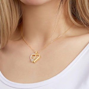 Collier De Projection Personnalisé, Lettre Personnalisée, Cadeaux De Conception En Forme De Cœur - mademinefr