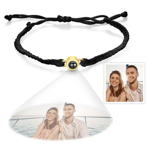 Bracelet De Projection De Photos Personnalisé, Cadeaux De Couple Tissés Simples - mademinefr