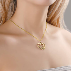 Collier Personnalisé Avec Deux Noms Et Cœurs Superposés, Plaqué Or 14 Carats, Pour Elle - mademinefr