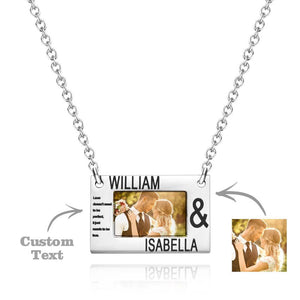 Collier Personnalisé Avec Mots Et Photos Gravés, Cadeau Romantique Créatif Pour Les Amoureux De La Saint-valentin, Collier De Festival En Famille - mademinefr