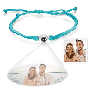 Bracelet De Projection De Photos Personnalisé, Cadeaux De Couple Tissés Simples - mademinefr