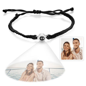 Bracelet De Projection De Photos Personnalisé, Cadeaux De Couple Tissés Simples - mademinefr