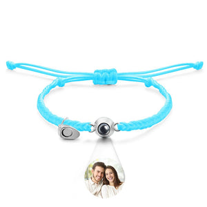 Bracelet De Projection Personnalisé, Lettre Personnalisée, Cœur Tissé, Cadeau De Couple Magnétique - mademinefr