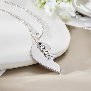 Collier Cœur Gravé Personnalisé, Cadeau Commémoratif Pour Couple - mademinefr