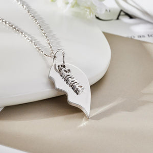 Collier Cœur Gravé Personnalisé, Cadeau Commémoratif Pour Couple - mademinefr