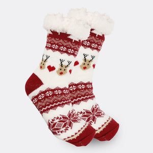 Chaussettes De Noël En Peluche Polaire De Corail, Chaussettes D'hiver Pour La Maison, Cadeau Du Père Noël, Chaussettes Épaisses - mademinefr