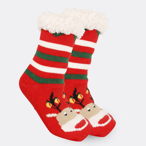 Chaussettes De Noël En Peluche Polaire De Corail, Chaussettes D'hiver Pour La Maison, Cadeau Du Père Noël, Chaussettes Épaisses - mademinefr