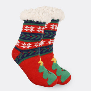 Chaussettes De Noël En Peluche Polaire De Corail, Chaussettes D'hiver Pour La Maison, Cadeau Du Père Noël, Chaussettes Épaisses - mademinefr