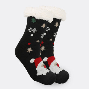 Chaussettes De Noël En Peluche Polaire De Corail, Chaussettes D'hiver Pour La Maison, Cadeau Du Père Noël, Chaussettes Épaisses - mademinefr