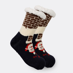 Chaussettes De Noël En Peluche Polaire De Corail, Chaussettes D'hiver Pour La Maison, Cadeau Du Père Noël, Chaussettes Épaisses - mademinefr