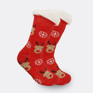 Chaussettes De Noël En Peluche Polaire De Corail, Chaussettes D'hiver Pour La Maison, Cadeau Du Père Noël, Chaussettes Épaisses - mademinefr