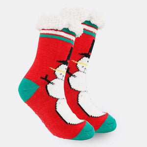 Chaussettes De Noël En Peluche Polaire De Corail, Chaussettes D'hiver Pour La Maison, Cadeau Du Père Noël, Chaussettes Épaisses - mademinefr