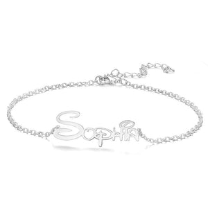 Bracelet De Cheville Personnalisé Avec Nom Disney En Argent, Cadeau Unique - mademinefr