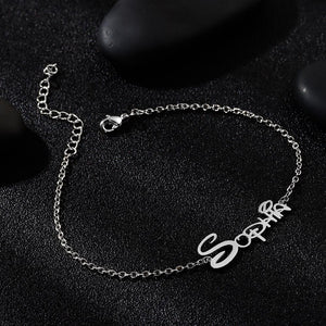 Bracelet De Cheville Personnalisé Avec Nom Disney En Argent, Cadeau Unique - mademinefr