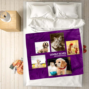 Couvertures personnalisées pour chiens Couvertures photo personnalisées pour animaux de compagnie Couvertures de collage personnalisées avec 5 photos