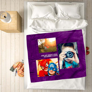 Cadeau de fête des mères Couvertures personnalisées Couvertures photo personnalisées Couvertures de collage personnalisées avec 3 photos