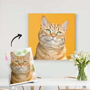 Portrait personnalisé en toile pour animaux de compagnie à partir de votre photo