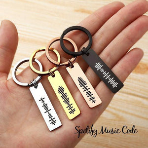 Musique personnalisée Code Musical 4 couleurs porte-clés en acier inoxydable