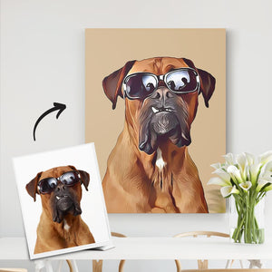 Cadeaux de Noël Toile personnalisée pour animaux de compagnie-Portrait de chien personnalisé