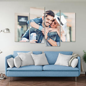 Toile de photo de peinture de décoration murale personnalisée - pour couple (3 tailles et 4 pièces)